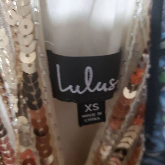 Lulus Ace of Spades Gold Sequence Bodycon Dress Size XS - Picture 10 of 12